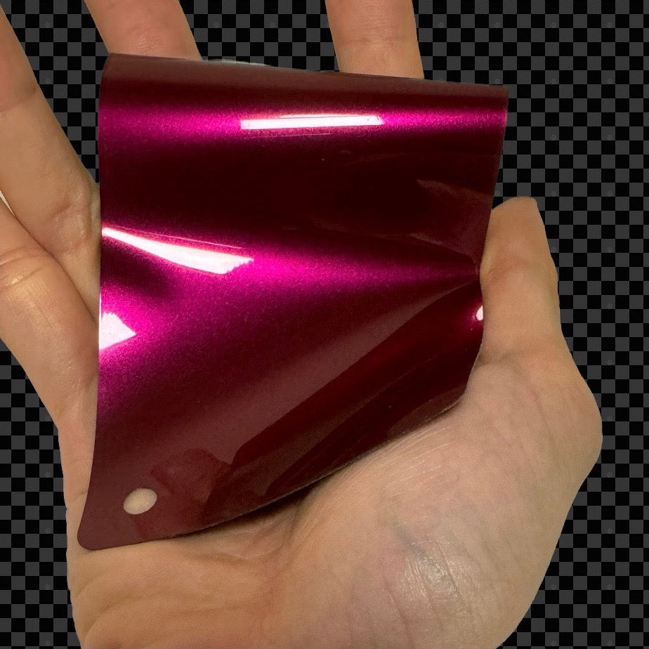 Gloss Metallic Rubellite Purple Vinyl Wrap Swatch Card