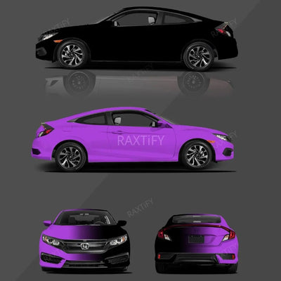 Honda Civic Black Purple Custom Vinyl Wrap