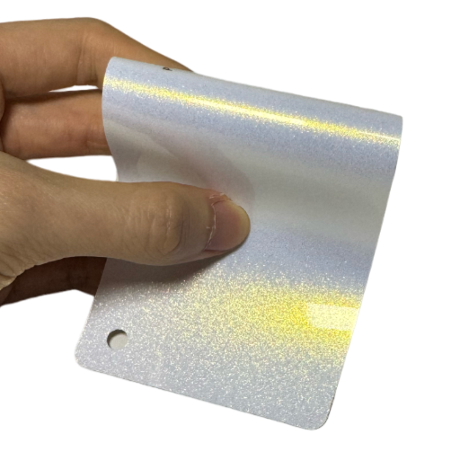 Color Shift Glitter White Gold Vinyl Wrap Color Film
