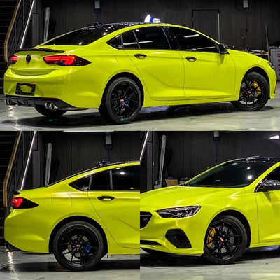 Satin Metallic Neon Yellow Vinyl Wrap Color