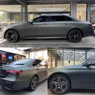 Satin Chrome Dark Gray Green Car Wrap raxtify