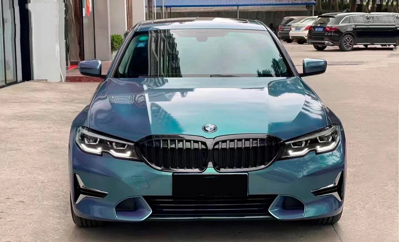 Color Shift Peacock Green Vinyl Wrap Car