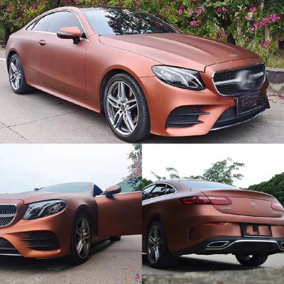 Satin Chrome Metal Brown Vinyl Wrap raxtify