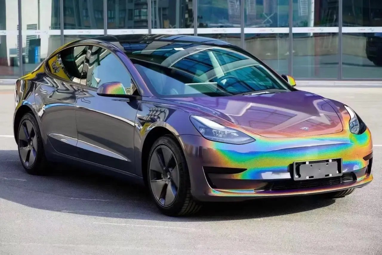 Laser Majestic Dark Gray Vinyl Wrap raxtify