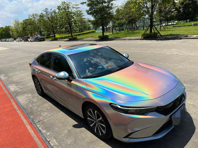 Laser Gloss Silver Vinyl Wrap raxtify