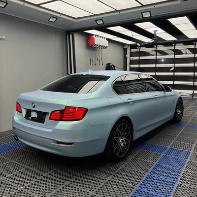 Color Shift Satin Blue Green Car Wrap BMW