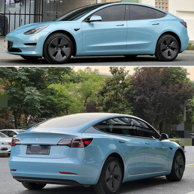 Gloss Metallic Ice Blue Car Wrap raxtify