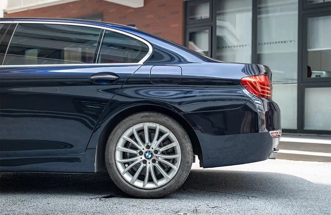 Partial Gloss Metallic Black Blue Car Wrap