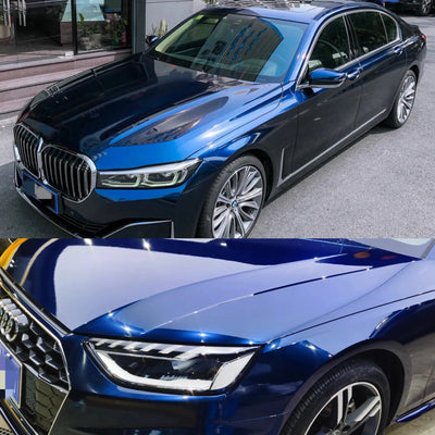Gloss Metallic Midnight Blue Car Wrap Audi look