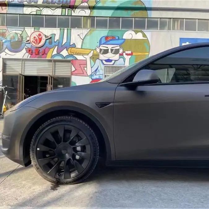 Satin Chrome Coffee Brown Car Wrap