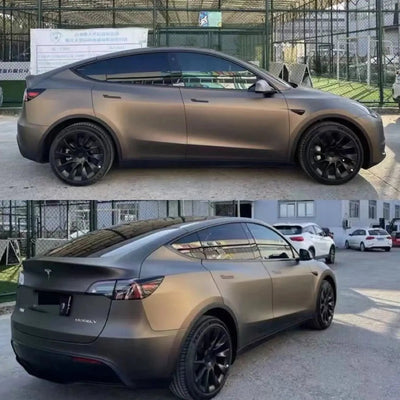 Satin Chrome Coffee Brown Car Wrap