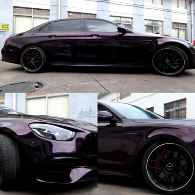 Color Shift Galaxy Dust Black Red Vinyl Wrap Color