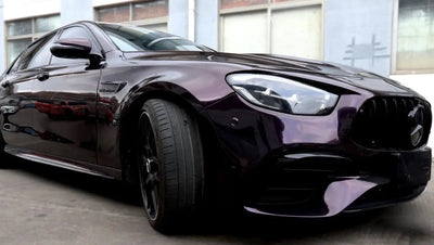 Color Shift Galaxy Dust Black Red Vinyl Wrap Car