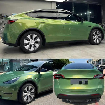 Color Shift Rainbow Drift Emerald Green Vinyl Wrap Car