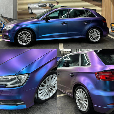 Color Shift Satin Purple Red Vinyl Wrap Car