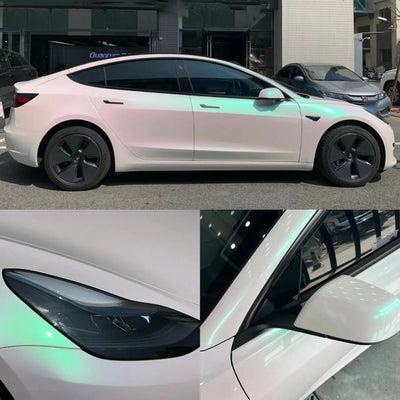 Color Shift Glitter Aurora White Vinyl Wrap Car Color