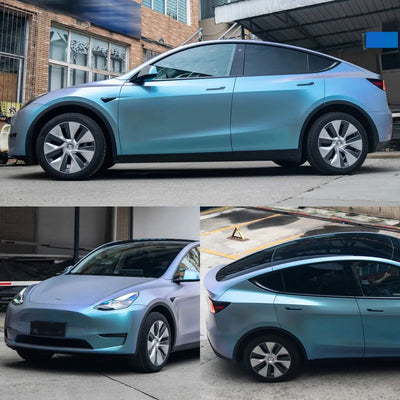 Color Shift Satin Gray Blue Vinyl Wrap