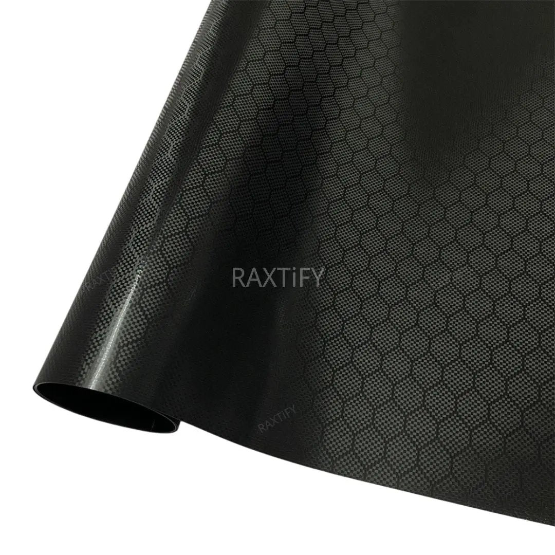Matte Honeycomb Carbon Fiber Black Vinyl Wrap