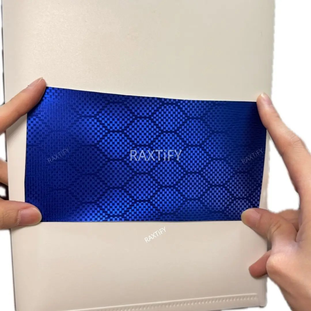 Matte Honeycomb Carbon Fiber Blue Vinyl Wrap