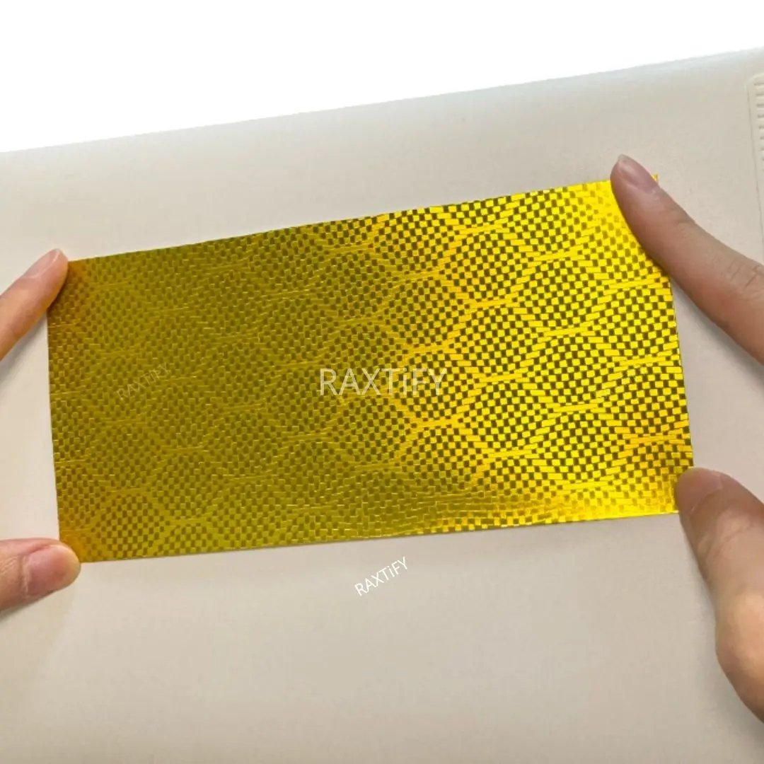 Matte Honeycomb Carbon Fiber Gold Vinyl Wrap