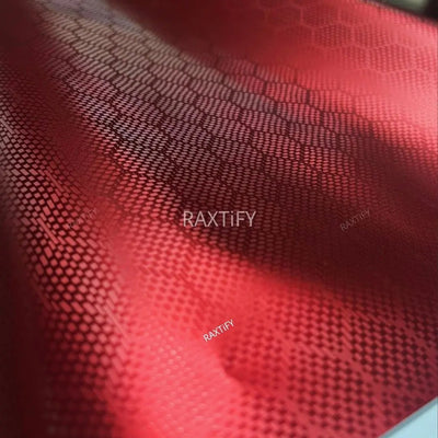 Matte Honeycomb Carbon Fiber Red Vinyl Wrap