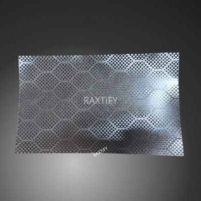 Matte Honeycomb Carbon Fiber Silver Vinyl Wrap