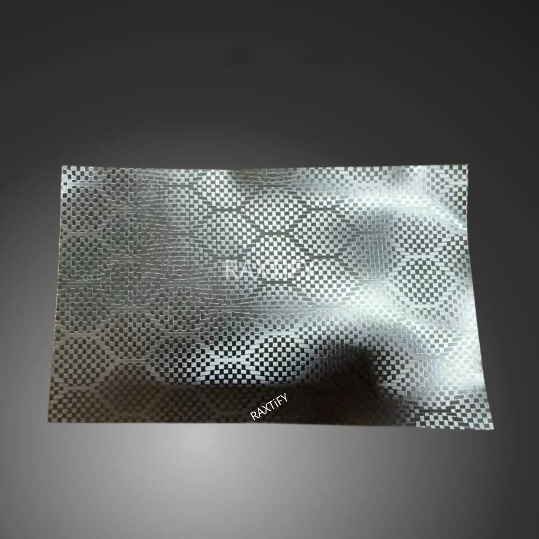 Matte Honeycomb Carbon Fiber Silver Vinyl Wrap