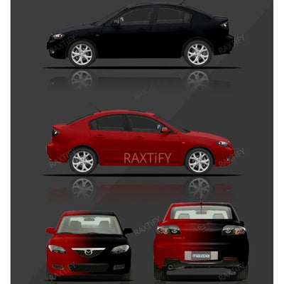 Mazda 3 Hatchback Black to Red Custom Vinyl Wrap