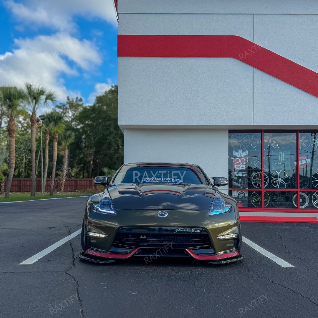 Nissan Gloss Metallic Midnight Gold Vinyl Wrap hood look