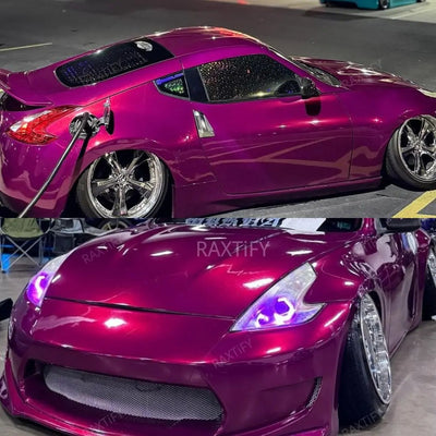 Nissan z Gloss Metallic Rose Red Vinyl Wrap