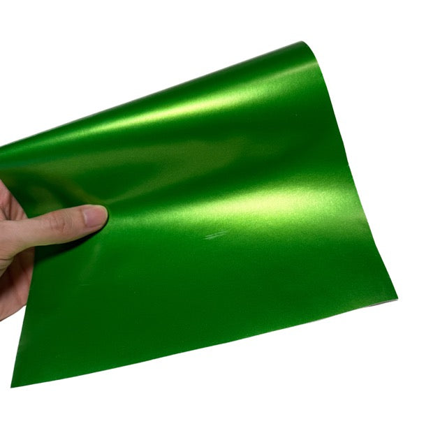 Satin Chrome Flame Green Vinyl Wrap swatch book
