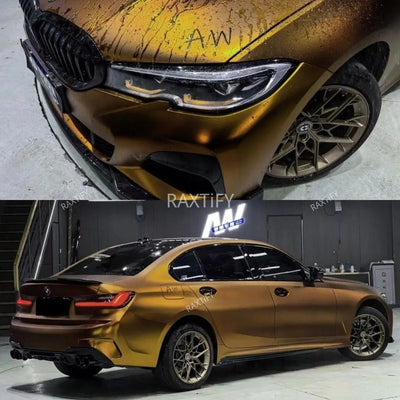 Satin Chrome Midnight Gold Vinyl Wrap