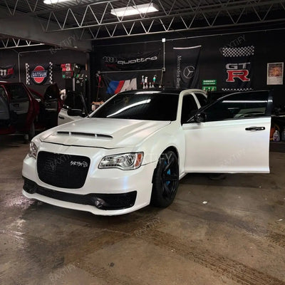 Satin Metallic Pearl White Vinyl Wrap charger