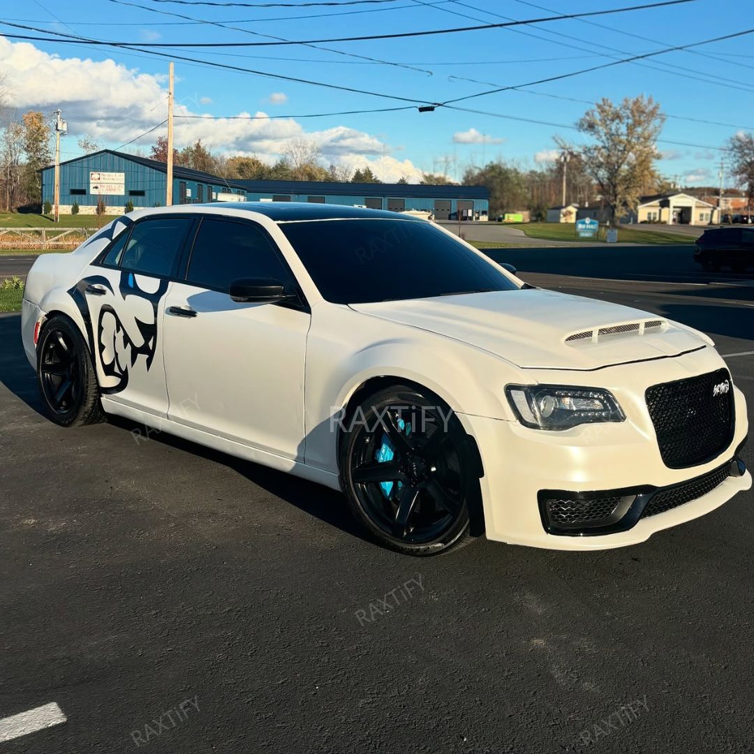 Satin Metallic Pearl White Vinyl Wrap charger