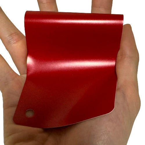 Satin Metallic Red Vinyl Wrap sample