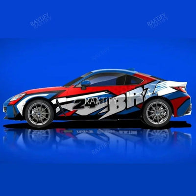 Subaru BRZ Red Blue Race Livery Custom Vinyl Wrap