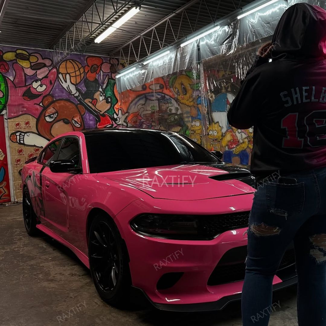 Charger Super Gloss Pink Car Wrap