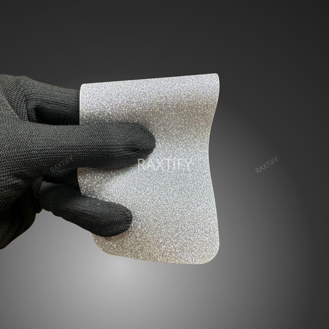 Ultra Diamond Glitter Silver Vinyl Wrap swatch card