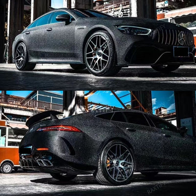 Ultra Diamond Glitter Matte Black Vinyl Wrap full look