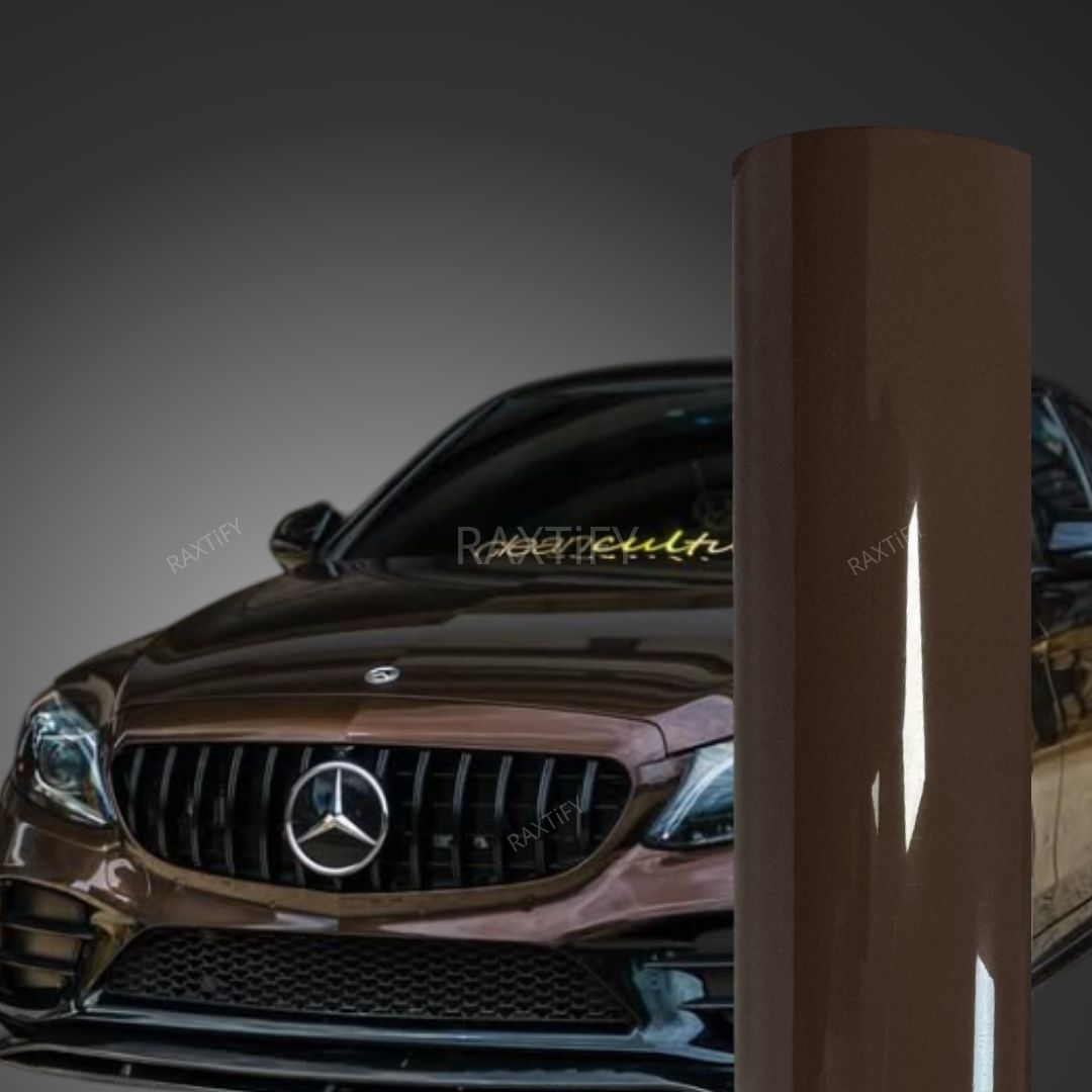 Gloss Metallic Chocolate Brown Vinyl Wrap raxtify