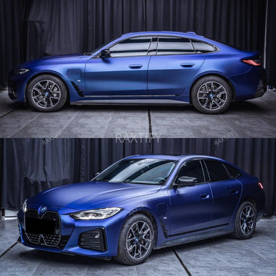 BMW in Matte Chrome Deep Blue Car Wrap