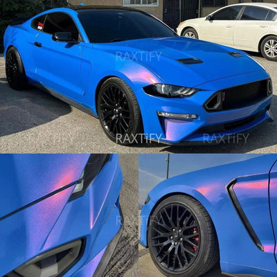 Color Shift Glitter Blue Red Vinyl Wrap