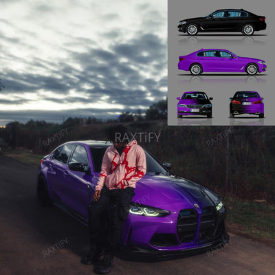 Black to Purple Fade Car Wrap
