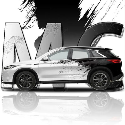 Infiniti Black to White Custom Vinyl Wrap raxtify