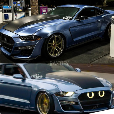 Gloss Metallic Silver Lake Blue Vinyl Wrap