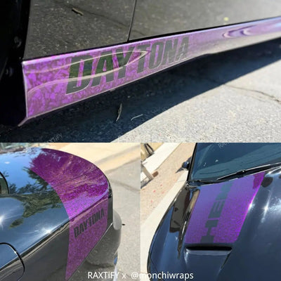 Gloss Camouflage Black Purple Forged Carbon Vinyl Wrap