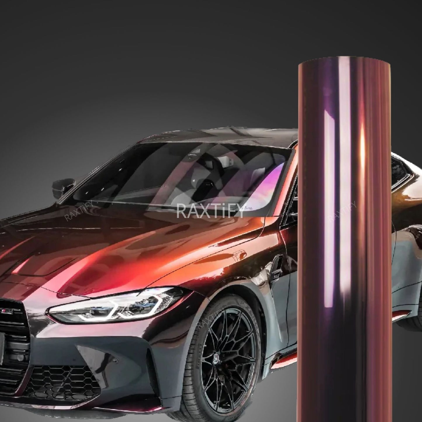 Color Shift Rainbow Drift Black Red Vinyl Wrap