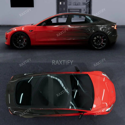 Tesla Red to Black Custom Vinyl Wraps