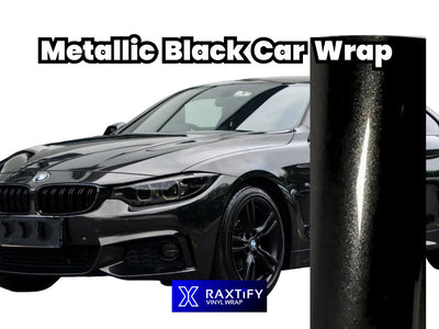 Metallic Black Car Wrap