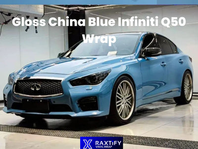 Gloss China Blue Infiniti Q50 Wrap